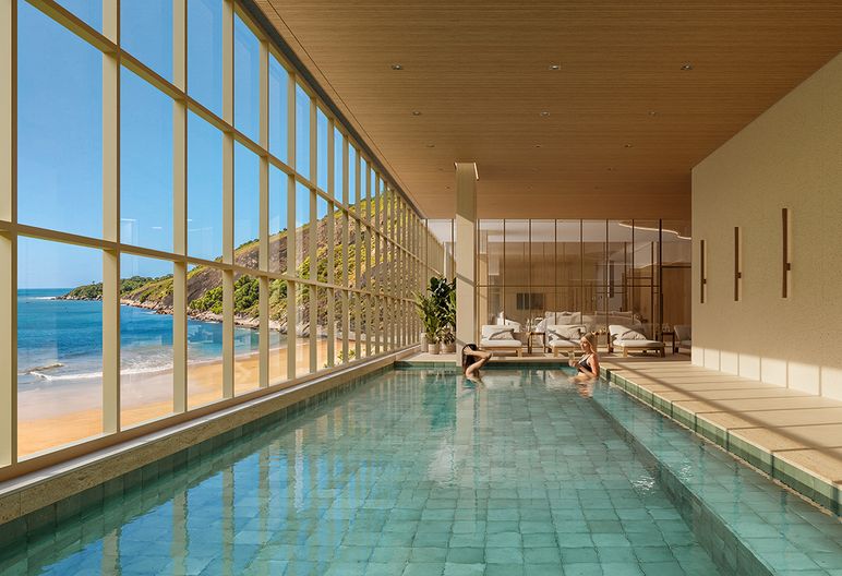 Piscina coberta e aquecida - Acqua Duas Praias